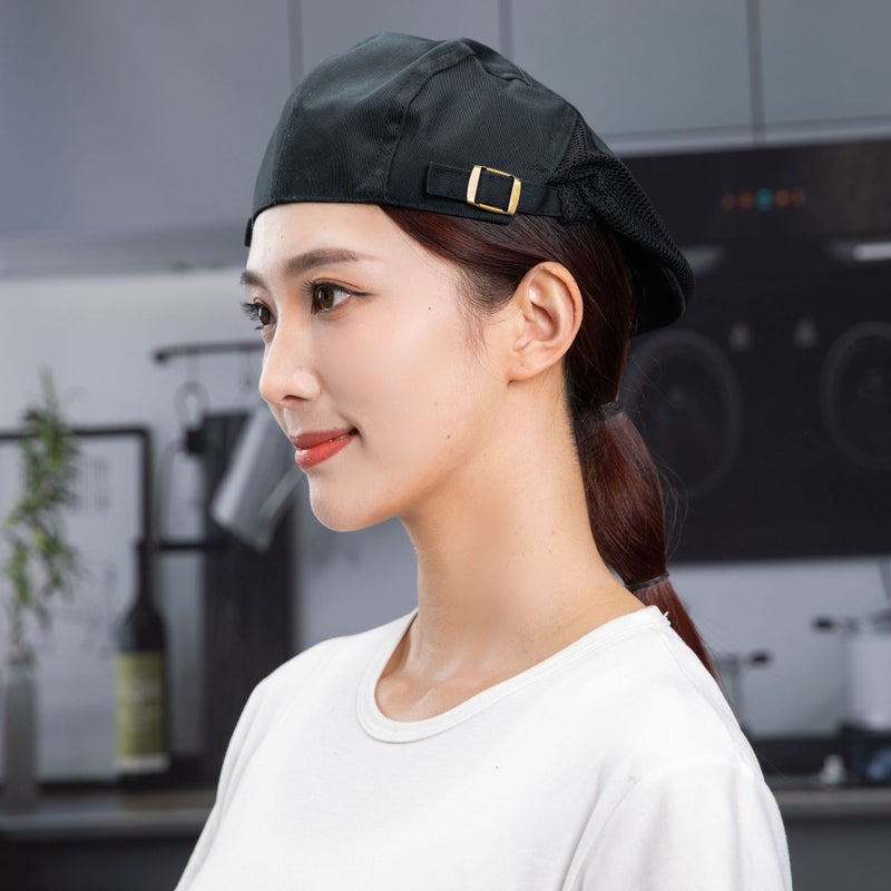 Catering Work Cap Breathable Net Forward Cap Men And Women Chef Beret Milk Tea Shop Restaurant Waiter Hat - Image 1