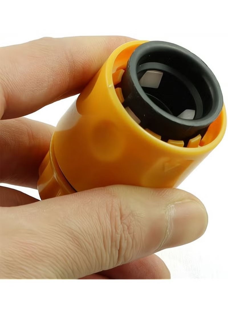 Hose End Connector, Hose Pipe End Quick Connect fitting for 1/2 inch Hosepipe Tap End Quick Connector, Garden Irrigation Hose Pipe Quick Connectors Adaptors Garden Tools, 6 Pack (Yellow)