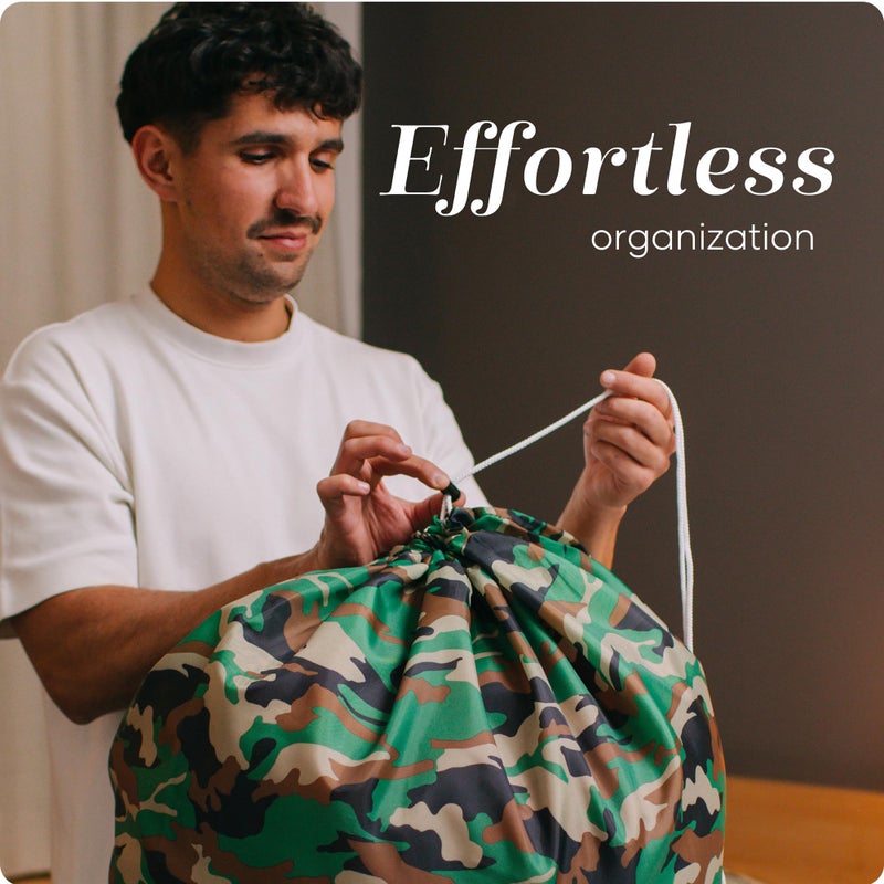 Handy Laundry Nylon Laundry Bag - Locking Drawstring Closure and Machine Washable. These Large Bags will Fit a Laundry Basket or Hamper and Strong Enough to Carry up to Three Loads of Clothes. (Camouflage) - Image 3