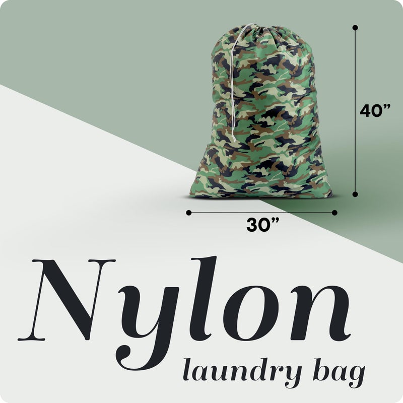 Handy Laundry Nylon Laundry Bag - Locking Drawstring Closure and Machine Washable. These Large Bags will Fit a Laundry Basket or Hamper and Strong Enough to Carry up to Three Loads of Clothes. (Camouflage) - Image 2