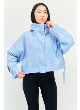 Adidas Women Sportswear Fit Long Sleeve Outdoor Hooded Sweatshirt, Light Blue  - Image 1