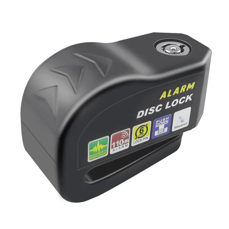Linist قفل قرص الفرامل لينست، إنذار قوي 110db مضاد للسرقة لقفل الدراجات النارية/الدراجات الهوائية، قفل أمان ثقيل مع مفاتيح للدراجات النارية، السكوترات، والدراجات - أسود - Image 3