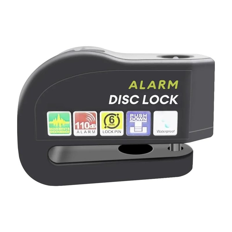 Linist قفل قرص الفرامل لينست، إنذار قوي 110db مضاد للسرقة لقفل الدراجات النارية/الدراجات الهوائية، قفل أمان ثقيل مع مفاتيح للدراجات النارية، السكوترات، والدراجات - أسود - Image 4