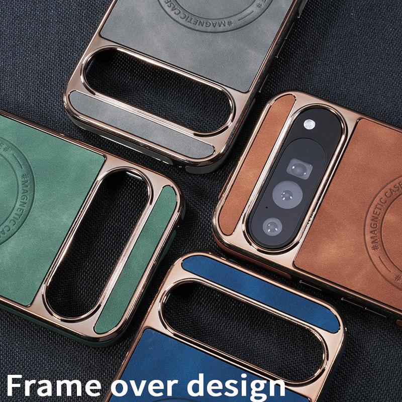 HuHa Protective Cover For Google Pixel 9 / 9 Pro Electroplated PC Sheepskin Invisible Magnetic MagSafe Phone Case(Grey) - Image 5