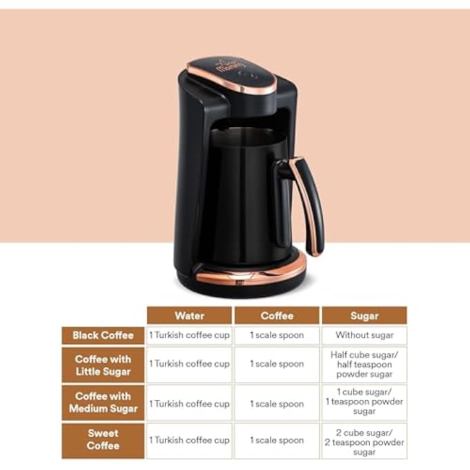 Any Morning Turkish Coffee Maker With Stainless Steel Double Spout Pot Greek Coffee Machine With Brewing Detection Sensor Auto Shut Off And Boil Dry Protection 4 Cups 400 W - Image 5