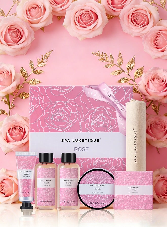 سبا لوكستيك مجموعة حمام يتكون من غسول الجسم ، هلام الاستحمام ، فقاعة حمام ، كريم اليد ، حقيبة السفر ، هدية الاسترخاء - Image 1