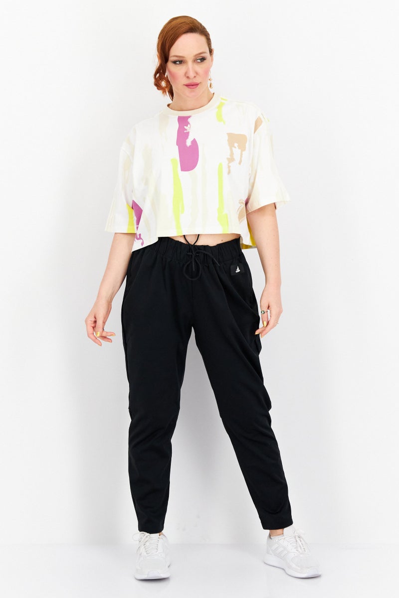 adidas Originals Women Sportswear Fit Short Sleeves Training Cropped Top, Multicolor  - Image 4