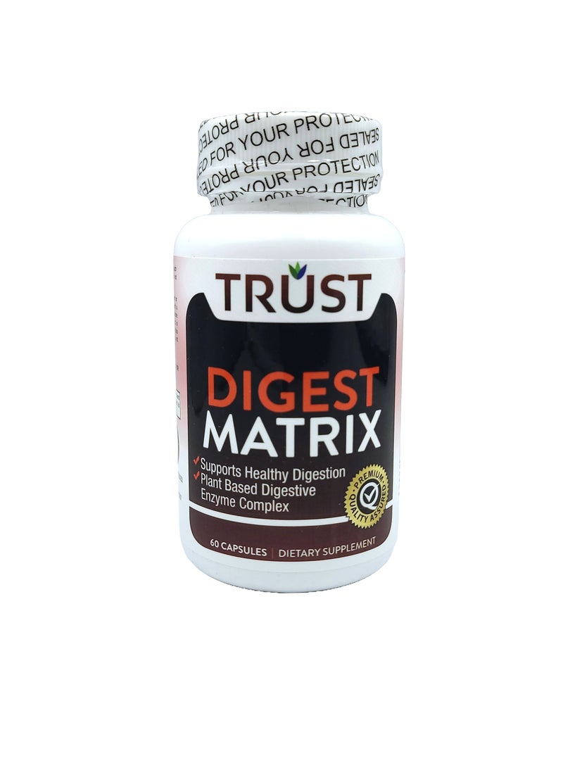 Trust Digest Matrix Enzyme helps Reduces Symptoms Of Irritable Bowel Syndrome Fatigue and Pain Combats Anxiety Support in Healthy Digestion - 60 Capsules - Image 1