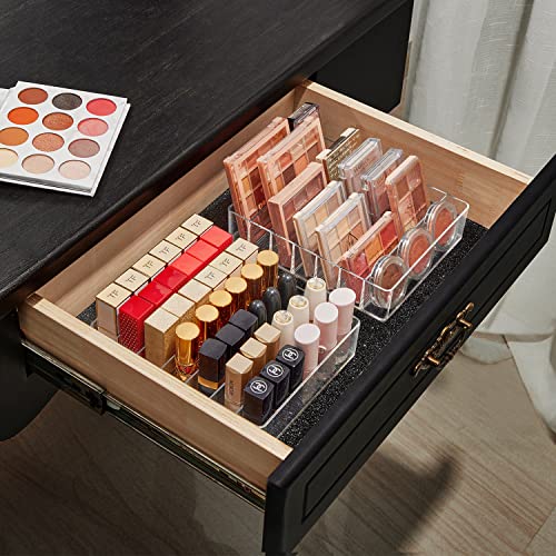 WECHENG Makeup Organizer for Eyeshadow Palette and Lipstick Organizer, 7 Section Divided Makeup Palette Organizer for Vanity Drawer Countertop Modern Cosmetics Storage(7.48" x 6.22" x 1.77") - Image 5