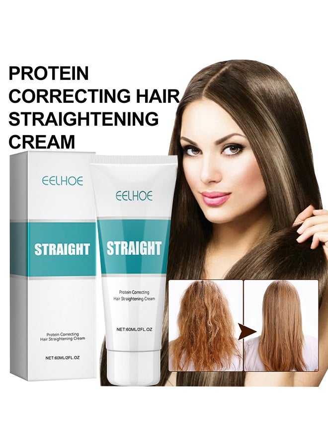 إيلهو كريم مستقيم ، مصحح البروتين لفرد الشعر 60 مل ، كريم فرد الشعر بالحرير واللمعان ، كريم شعر مستقيم سريع التنعيم ، للشعر الكثيف / المجعد / الصعب ، إصلاح الشعر التالف - Image 2