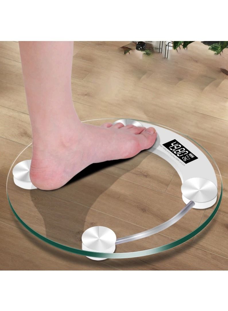 Generic Digital LCD Electronic Glass Body Weight Scale Health Bathroom Round  - Image 1