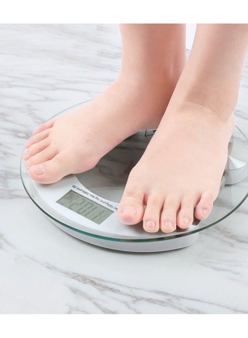 Generic Digital LCD Electronic Glass Body Weight Scale Health Bathroom Round  - Image 5