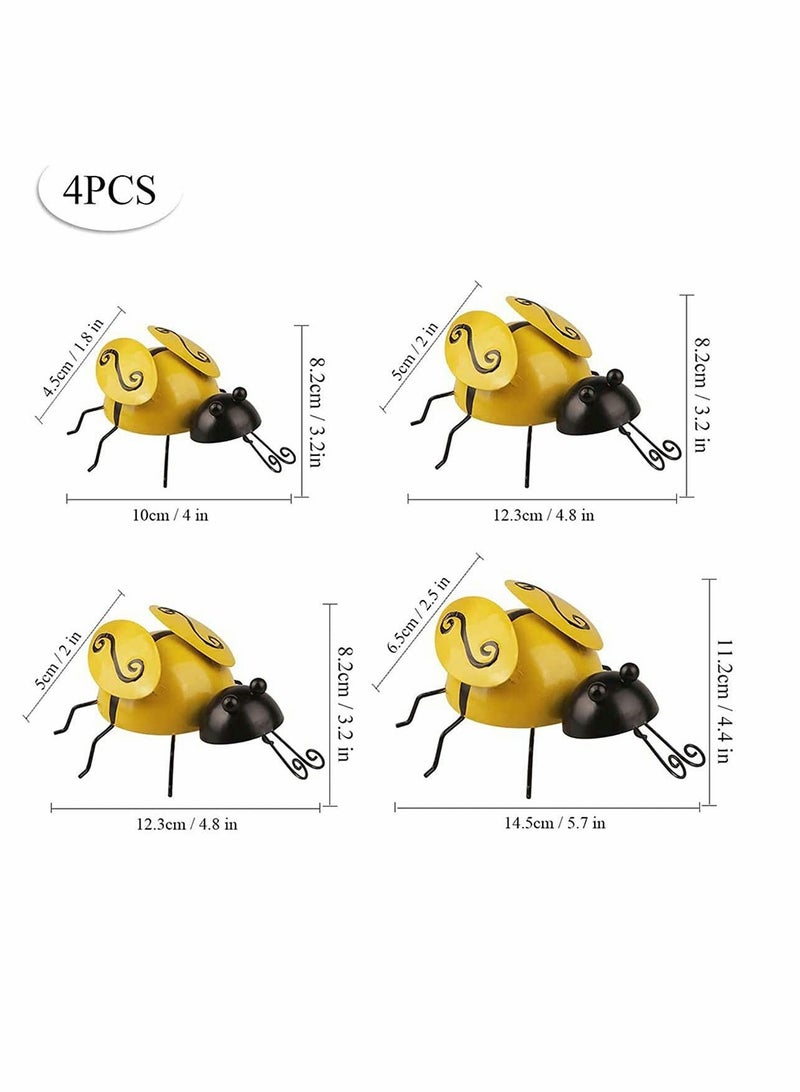Excefore Metal Bumble Bee Decorations Garden Wall Art Bee 3D Sculpture Ornament for Garden Ornaments Outdoor Lawn/Bar/Bedroom/Living Room/Coffee/Shop/Yard Ornaments DIY Accessories (4 PCS) - Image 3