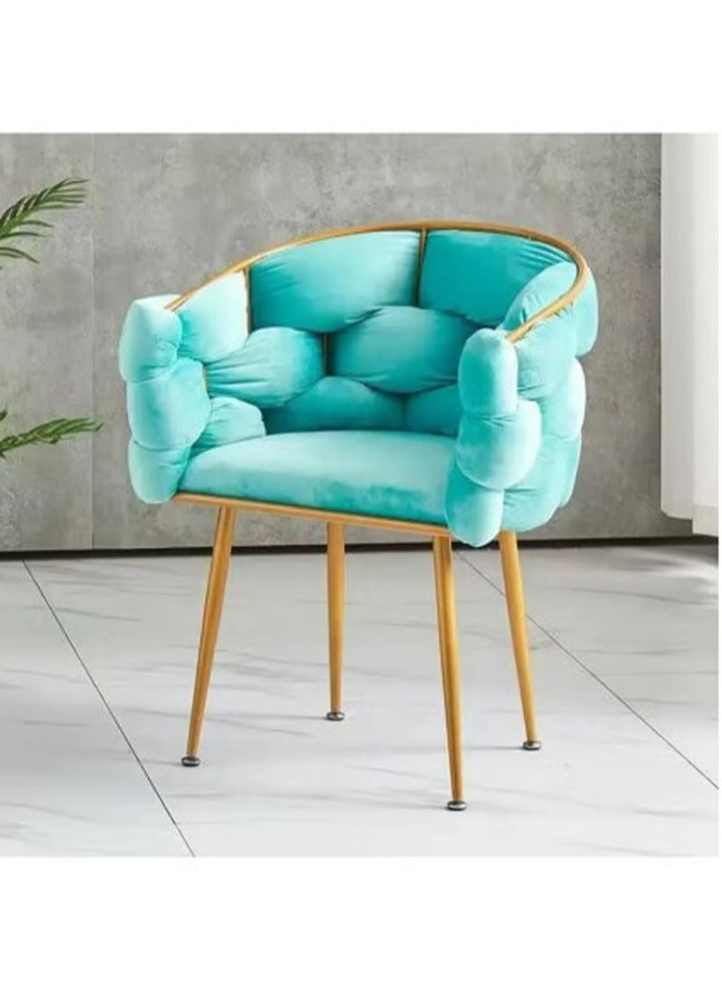 مونوج كراسي مكياج مع مسند ظهر، كراسي طعام عصرية بأرجل معدنية ذهبية، كرسي مكياج أنيق بظهر مبطن - Image 3