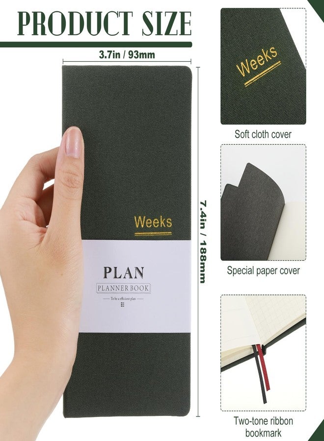 Fuyoooo 1 Pcs Weekly Plan Portable Planner Undated Year Month Week Mini Slim Notebook Journal Schedule for Traveler Student Office (Gray) - Image 2