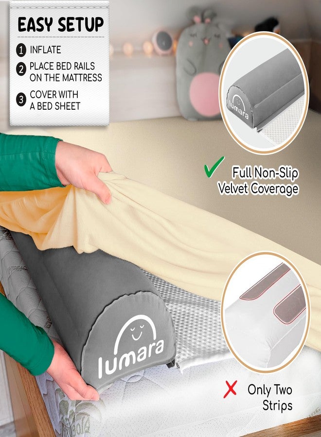 LUMARA حاجز سرير قابل للنفخ من لومارا للأطفال الصغار - حاجز سرير سفر محمول للأطفال يناسب الأسرة المفردة والمزدوجة والملكية والكينج - حواجز أمان مانعة للانزلاق - Image 4