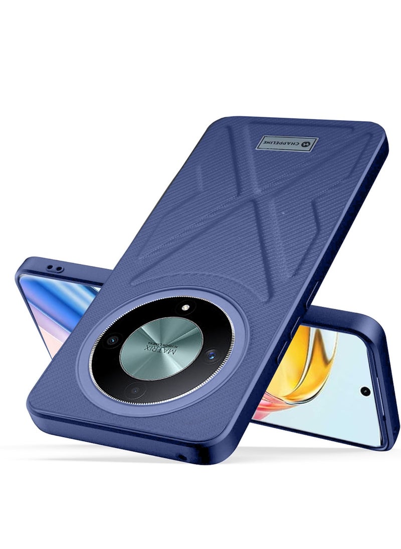 CHAPPELINE Soft Silicone Fabric Texture Case Cover For Honor X9b 5G 2023 Navy Blue  - Image 2