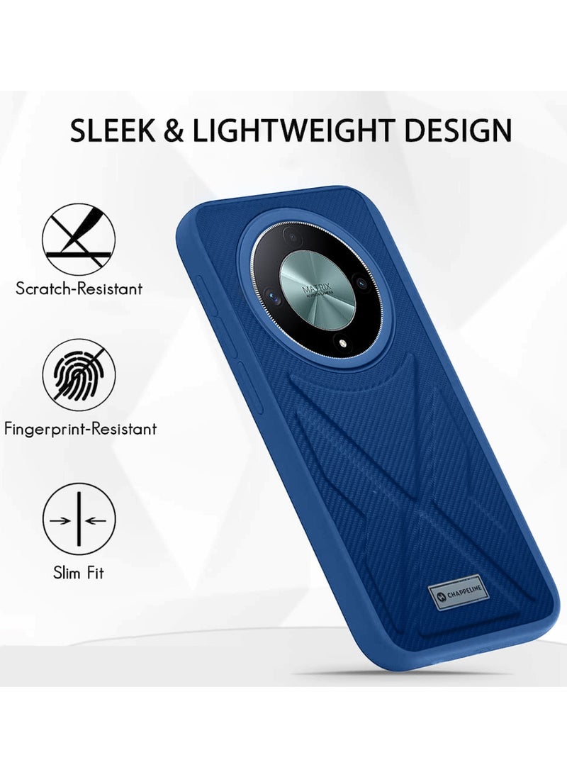 CHAPPELINE Soft Silicone Fabric Texture Case Cover For Honor X9b 5G 2023 Navy Blue  - Image 3