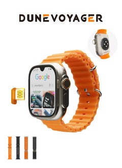 4G SIM Android Smart Watch with 2.2-inch Display, 4GB RAM, 64GB ROM, IP68 Waterproof, 4 Straps, Built-in WiFi, GPS, Bluetooth, and Fitness Tracker – Supports Google Store for App Downloads