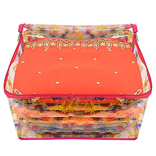 Kuber Industries Transparent 3 Pieces Saree Cover (Pink) -CTKTC5930 - Image 5