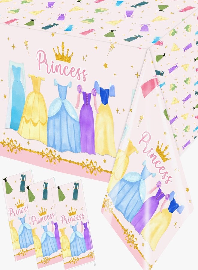 Cextoga Princess Birthday Party Decorations,3pcs Plastic Princess Table Cloth Waterproof Princess Party Decorations Princess Table Cover for Girl Birthday Princess Decorations - Image 1