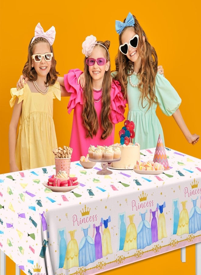 Cextoga Princess Birthday Party Decorations,3pcs Plastic Princess Table Cloth Waterproof Princess Party Decorations Princess Table Cover for Girl Birthday Princess Decorations - Image 4