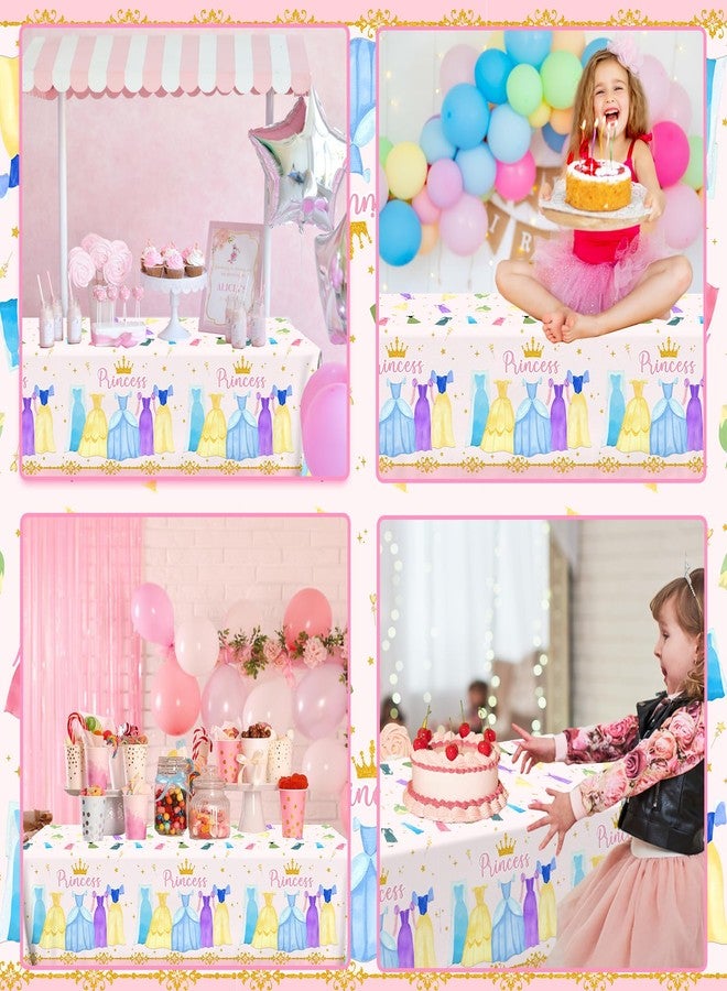 Cextoga Princess Birthday Party Decorations,3pcs Plastic Princess Table Cloth Waterproof Princess Party Decorations Princess Table Cover for Girl Birthday Princess Decorations - Image 5