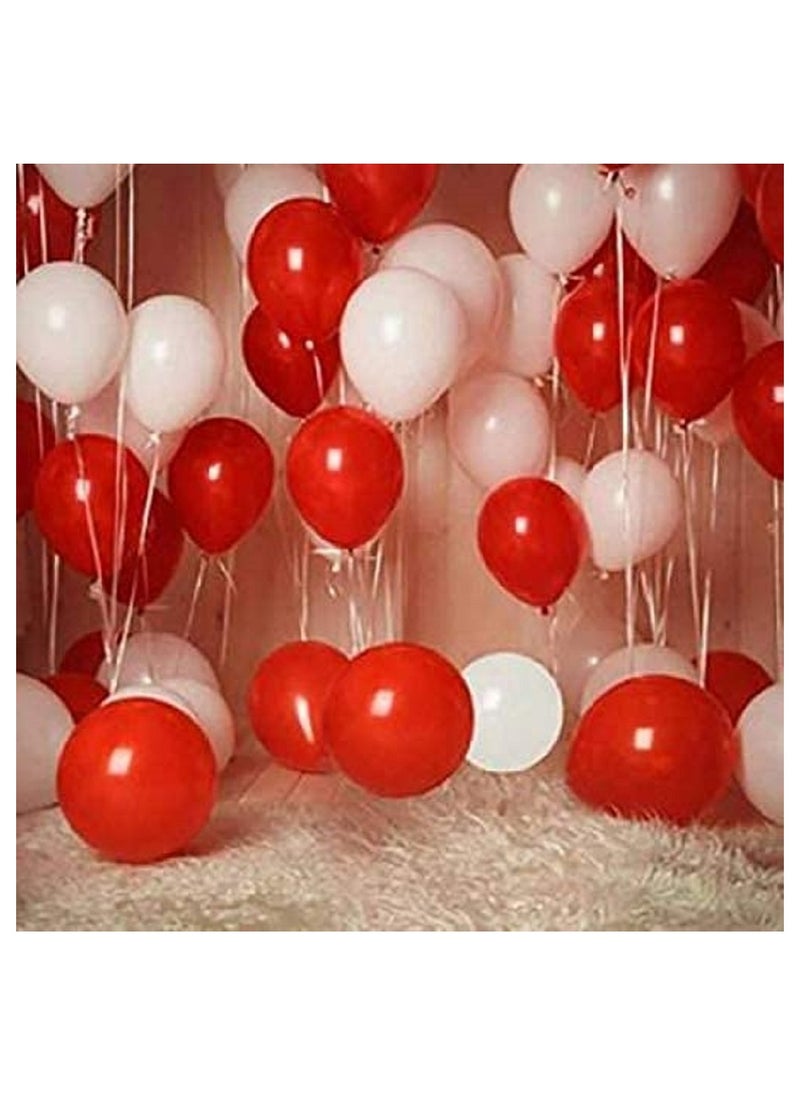 بوكسوودس 100 قطعة من البالونات الحمراء والبيضاء لعيد الحب - Image 3