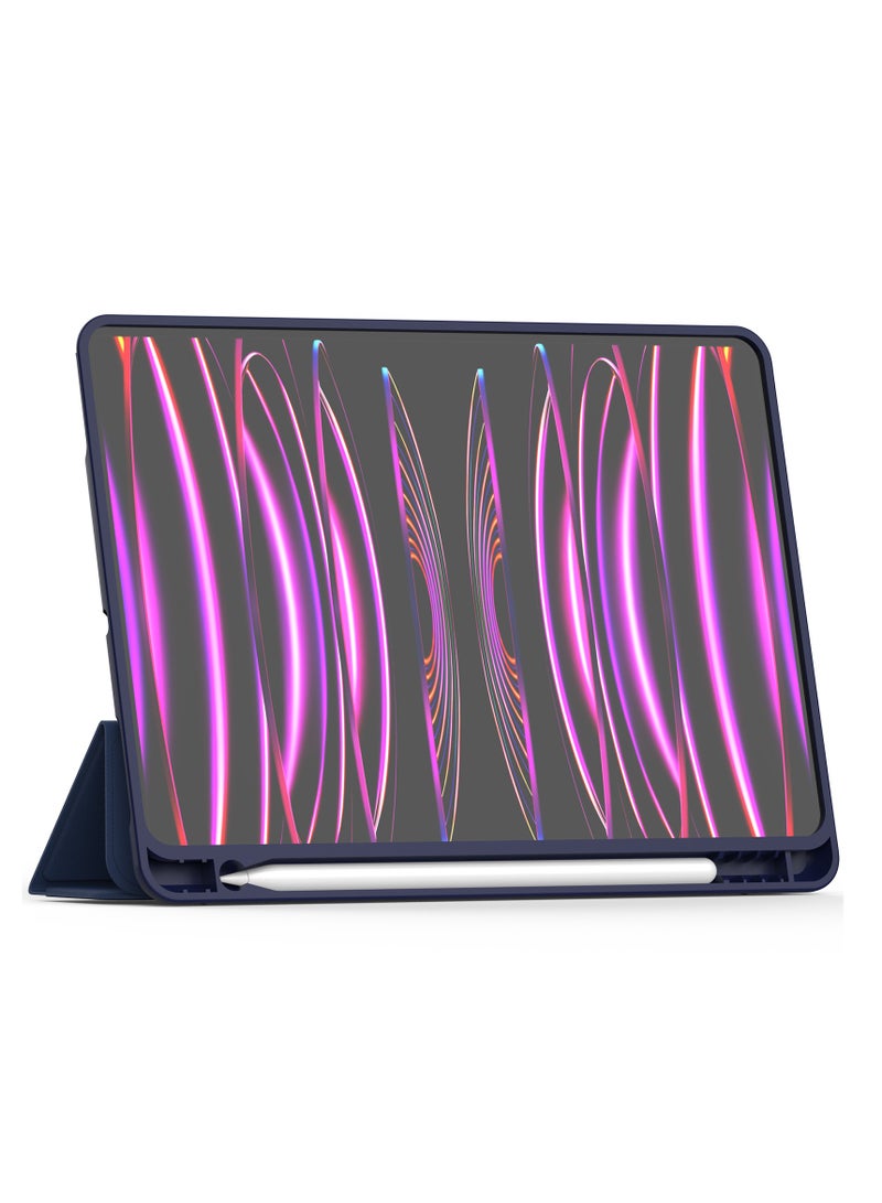 تيرا كفر ايباد تيرا لجهاز أبل ايباد 12.9/2018/2020/2021/2022 بوصة مع حامل قلم ذكي غطاء ذكي رفيع بمسند قماش أزرق - Image 2