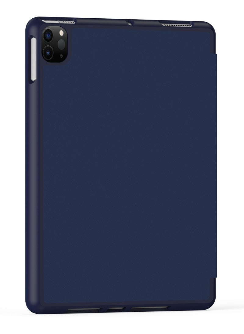 تيرا كفر ايباد تيرا لجهاز أبل ايباد 12.9/2018/2020/2021/2022 بوصة مع حامل قلم ذكي غطاء ذكي رفيع بمسند قماش أزرق - Image 3