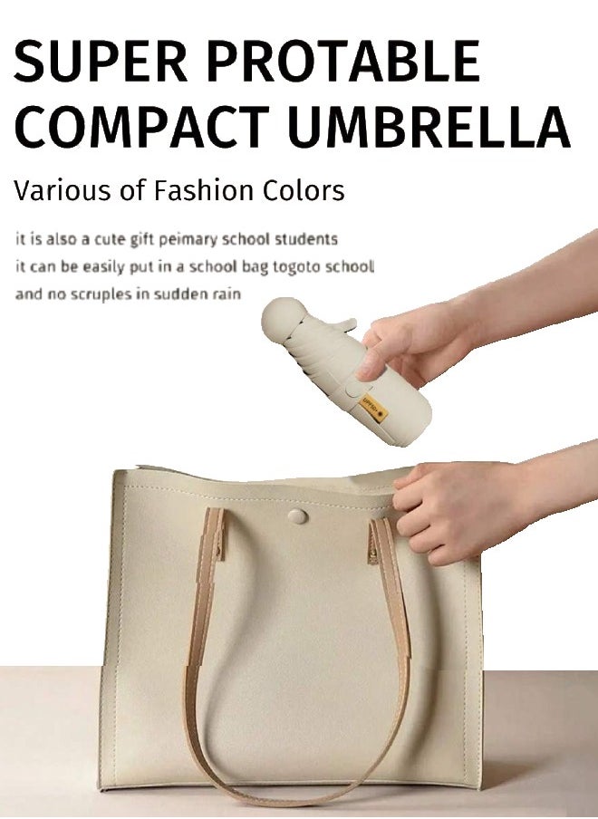 XiuWoo - Mini Umbrella for Travel, Small Umbrella for Purse with Case for Sun and Rain, Sun Umbrella with UPF 50+ UV Protection, Lightweight Compact Umbrella for Women Men Kids - Image 1