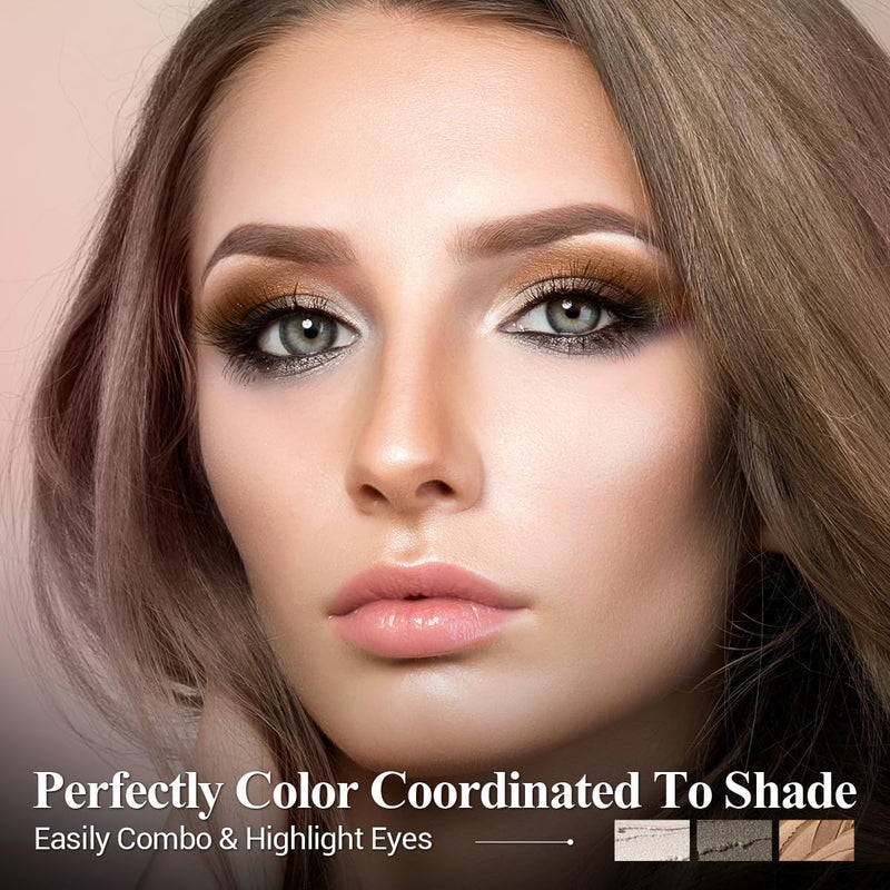 LUXAZA PRO Neutral Brown Eyeshadow Stick Makeup 6PCS Set, Metallic Shimmer Matte Cream Eye Shadow Eyeliner Brightener Pencil Crayon - BROWN LATTE - Image 3
