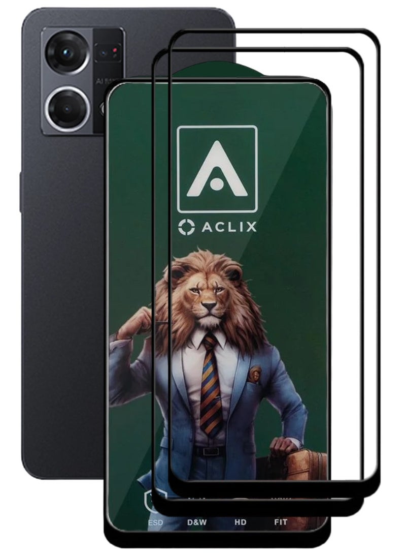 ACLIX 3 Pieces Antistatic ESD Dustproof Premium Quality High Definition Tempered Glass Screen Protector Designed For Oppo Reno7 - Image 1
