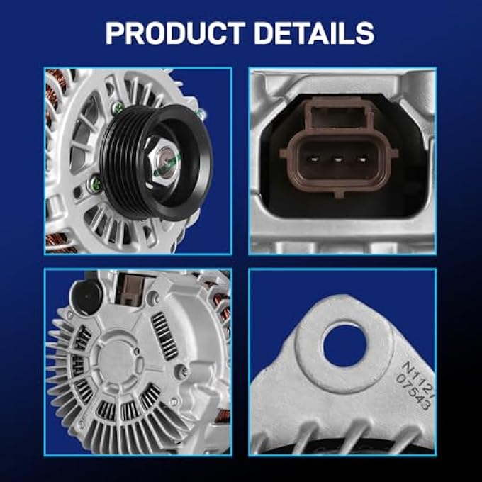 BDELI Alternator Compatible for Ford 07-14 Edge, 10-12 Fusion, 08-12 Taurus, for Lincoln 2010 MKS, 07-10 MKX, 07-12 MKZ, for Mercury 08-09 Sable, 3.5L 3.7L, 12V 150A 11273N PG11273 7T4T-10300-AD - Image 4
