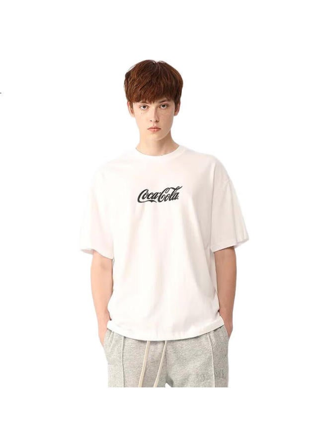 Coca-Cola Unisex Short Sleeve T-Shirt Casual Loose Fit Classic Basic Top White 2Xl - Image 1