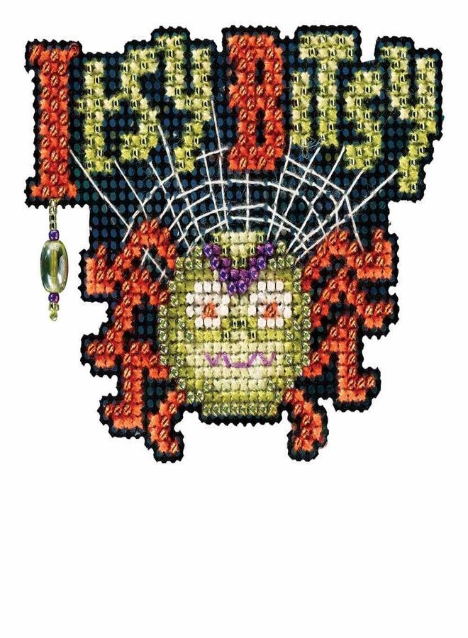 Itsy Bitsy Spider Beaded Counted Cross Stitch Halloween Ornament Kit Mill Hill 2016 Autumn Harvest MH181621
