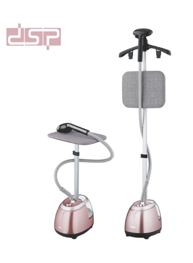 DSP "Durable and multi-purpose vertical garment steamer with 2000W power, featuring an integrated ironing board with adjustable height, fast heating in 35 seconds, and a water tank." - Image 1