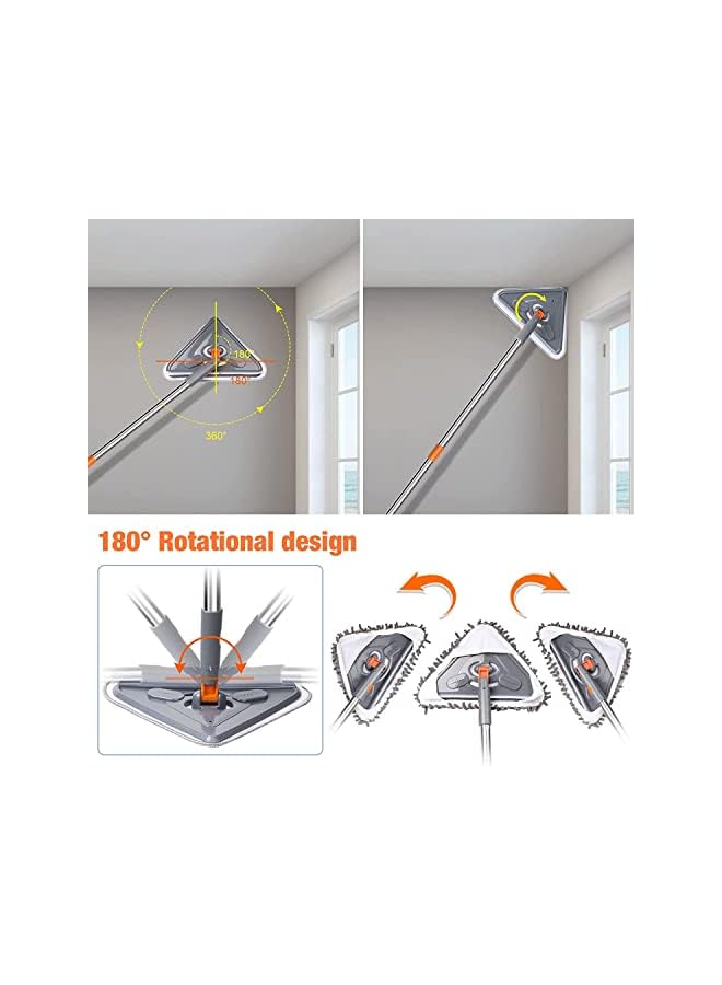PROMASS promass Adjustable Cleaning Mop, 2.05 m Wall Mop with Long Handle with 6 Reusable Washable Mop Pads, Ceiling Dust Mop with Scraper, Microfiber Mop for Floor, Wall, Ceiling Dust - Image 3