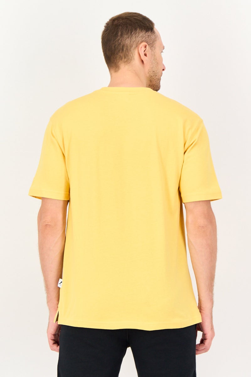 PUMA Men Sportswear Fit Short Sleeve Outdoor T Shirt, Yellow - Image 3