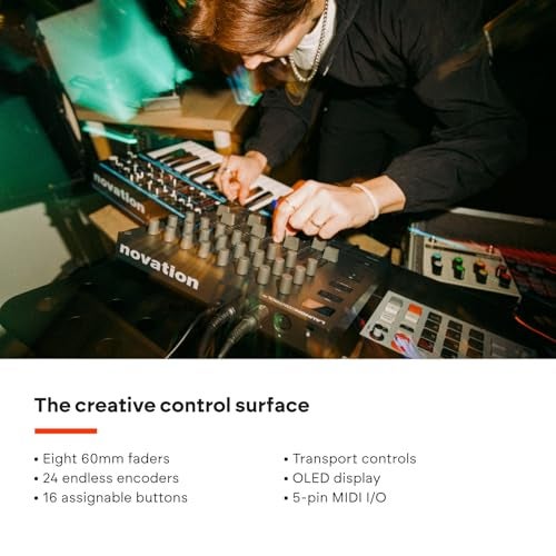 Novation نوفايشن لانتش كنترول XL 3 – مزود بالطاقة عبر USB، سطح تحكم MIDI وميكسر للتكامل مع DAW والأجهزة مع 8 فaders، 24 Encoder لا نهائي، 5-Pin MIDI I/O، وحزمة برامج موسيقية - Image 5