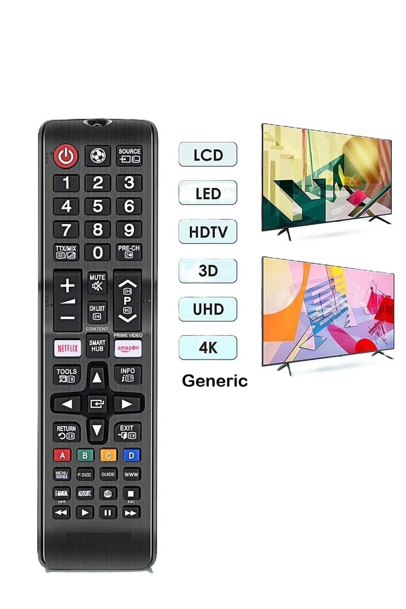 Replacement Remote Control for Samsung  Smart TVs with Netflix, Infrared,