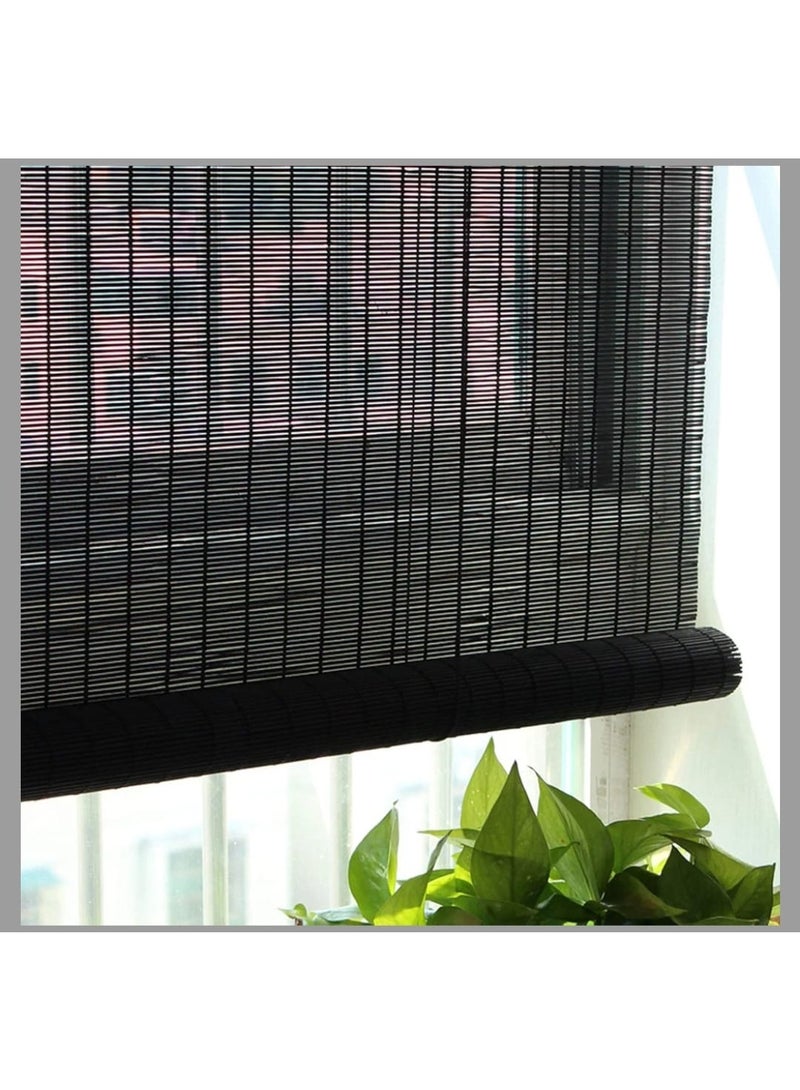 APLUS Bamboo blinds made of natural bamboo Basic color: black. Easy to install. Installation tools included. - Image 3