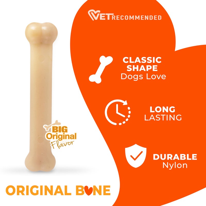 Nylabone Original Bone Power Chew Toy for Dogs, Durable & Tough Dog Toys for Aggressive Chewers, Original Flavor, Large - Up to 50 Ibs, 1 Count - Image 4