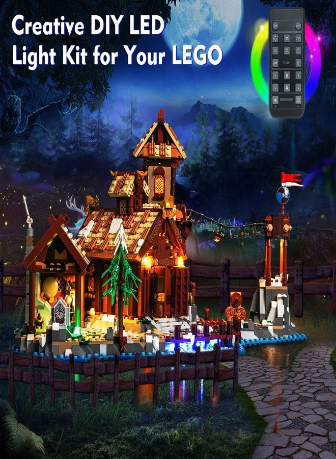 فونادو مجموعة إضاءة LED من VONADO متوافقة مع مجموعة بناء Lego Viking Village 21343، ملحقات مجموعة إضاءة إبداعية مع جهاز تحكم عن بعد متوافقة مع مجموعة بناء Lego 21343 (أضواء فقط، بدون نماذج) - Image 5