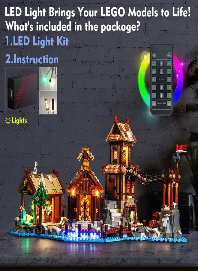فونادو مجموعة إضاءة LED من VONADO متوافقة مع مجموعة بناء Lego Viking Village 21343، ملحقات مجموعة إضاءة إبداعية مع جهاز تحكم عن بعد متوافقة مع مجموعة بناء Lego 21343 (أضواء فقط، بدون نماذج) - Image 4