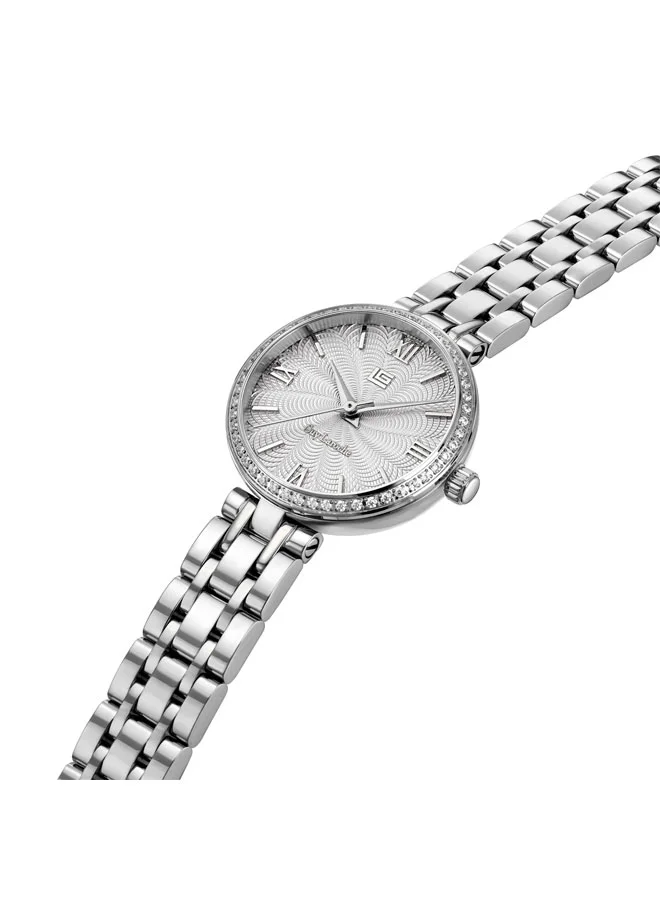 غاي لاروش Megan White Dial Stainless Steel Bracelet Analog Watch for Women, 24mm