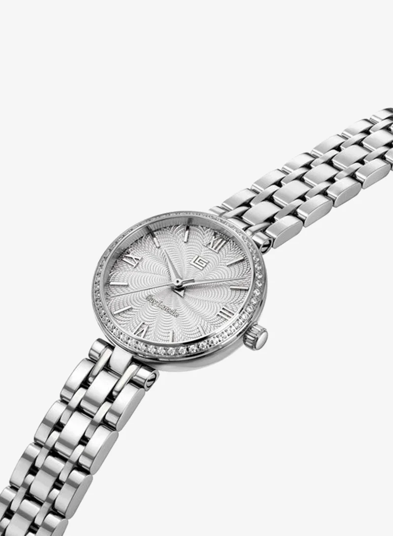 غاي لاروش Megan White Dial Stainless Steel Bracelet Analog Watch for Women, 24mm