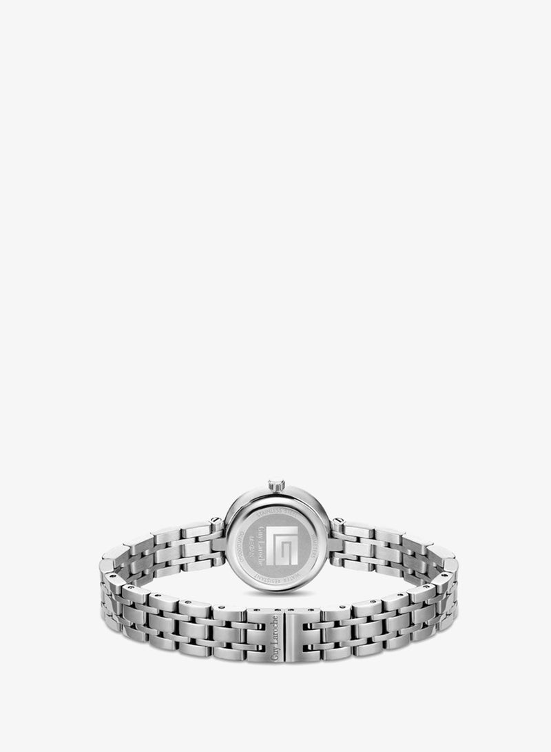 Guy Laroche Megan White Dial Stainless Steel Bracelet Analog Watch for Women, 24mm - Image 3