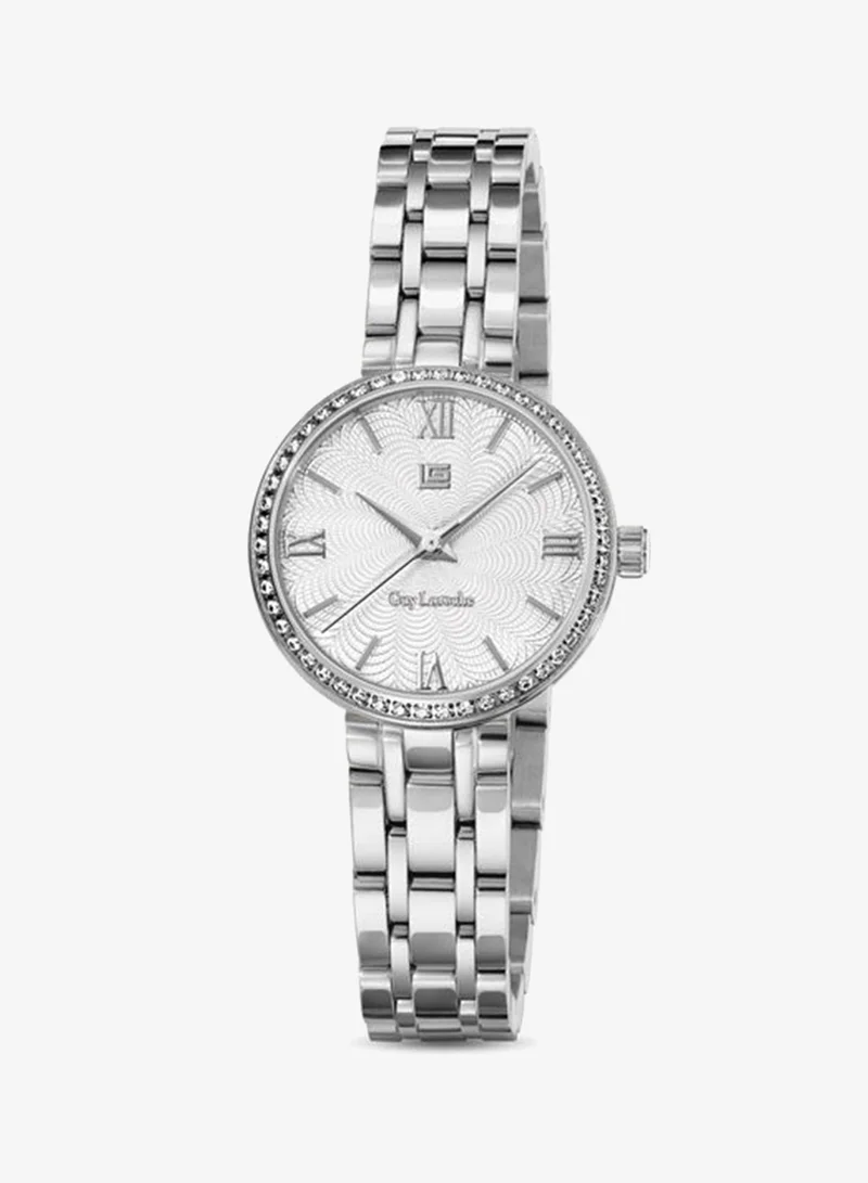 غاي لاروش Megan White Dial Stainless Steel Bracelet Analog Watch for Women, 24mm
