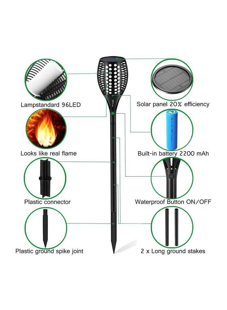 Waterproof Flickering Flames  LED Torches Lights Outdoor Solar Landscape Decoration - Image 3